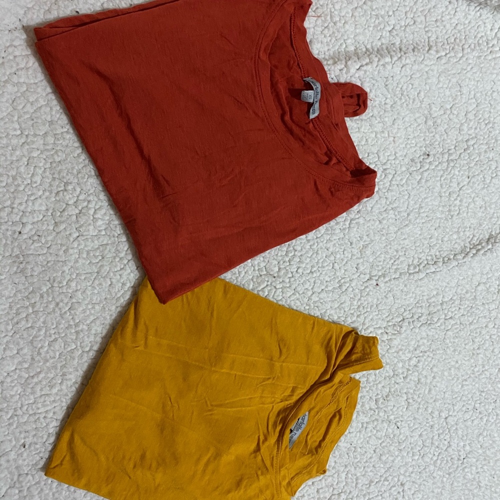 Charlotte Russe 2pc Warm Color Short Sleeve Tee
